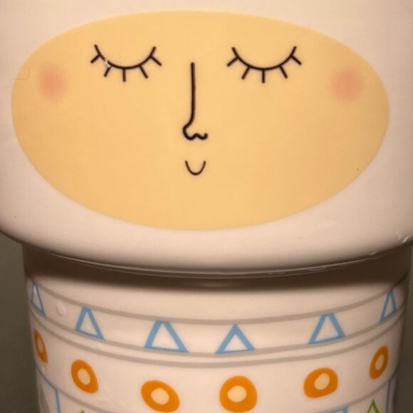 Whimsical Serene Face Ceramic coffee Tea Mug ~ Flower Pot ~ Vase - Picture 3 of 6